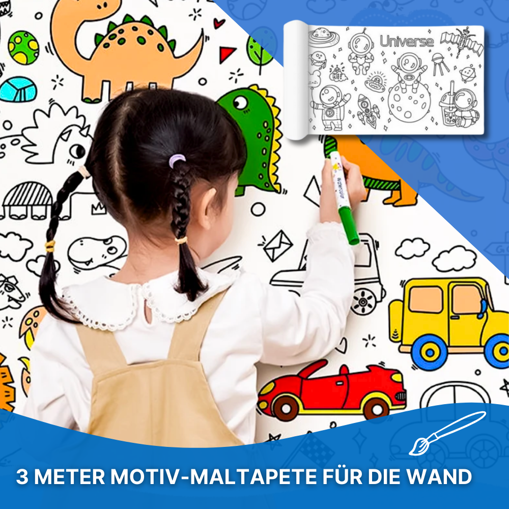 Selbstklebende Maltapete für Kinder – Kreatives Spielen direkt an der Wand!